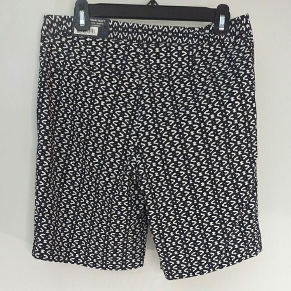 Mario Serrani Italy Tummy Control Comfort Stretch Shorts Black White Size 10 NWT - Picture 5 of 8